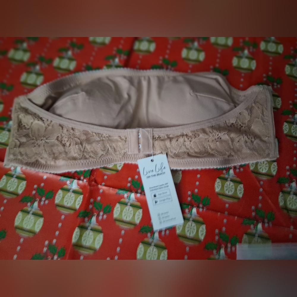 🔥MWT CUPSHE Women's NUDE Lace Bandeau Bra - Picture 7 of 10